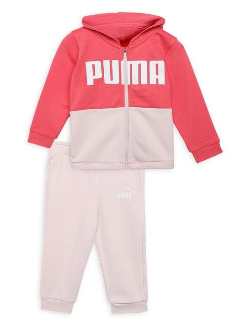 puma-kids-coral-&-pink-color-block-full-sleeves-sweatshirt-with-joggers