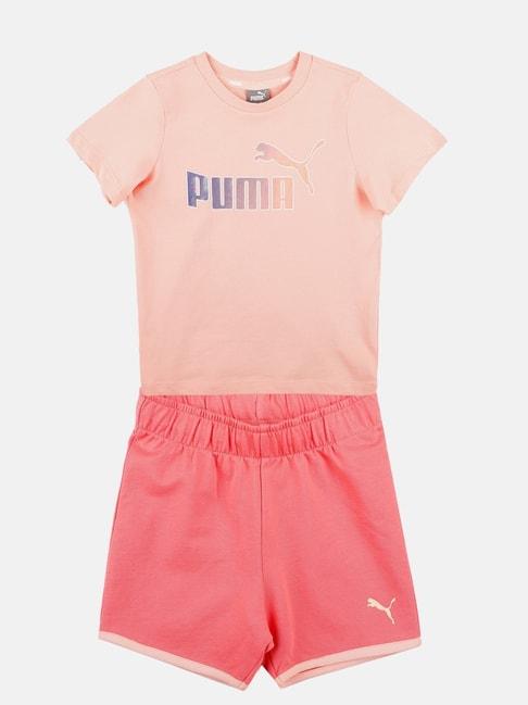 puma kids pink cotton logo t-shirt