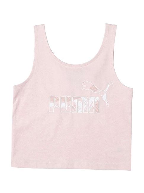 puma kids rose dust pink cotton logo tank top
