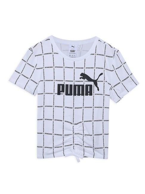 puma kids white checks t-shirt