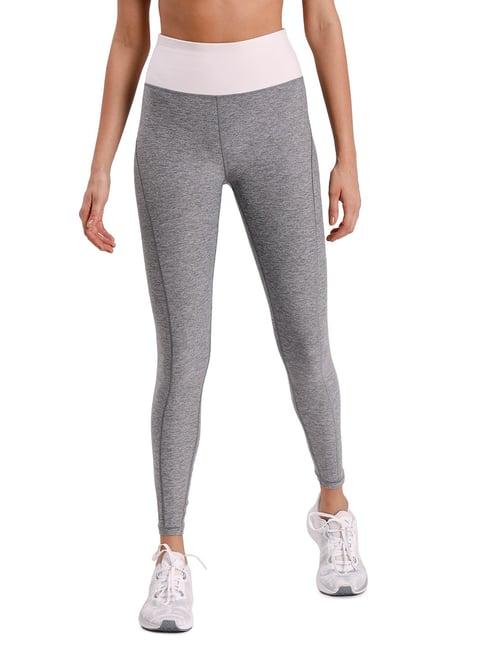 puma medium grey textured yoga tights