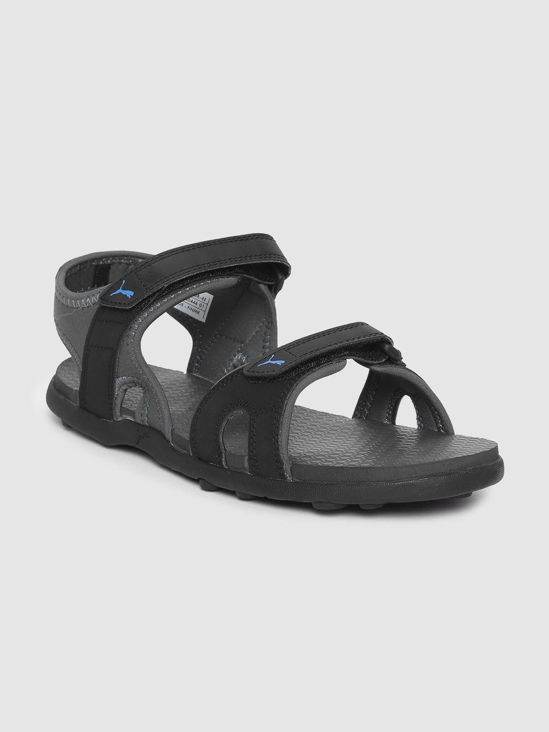 puma men black & grey ultimate comfort idp sports sandals