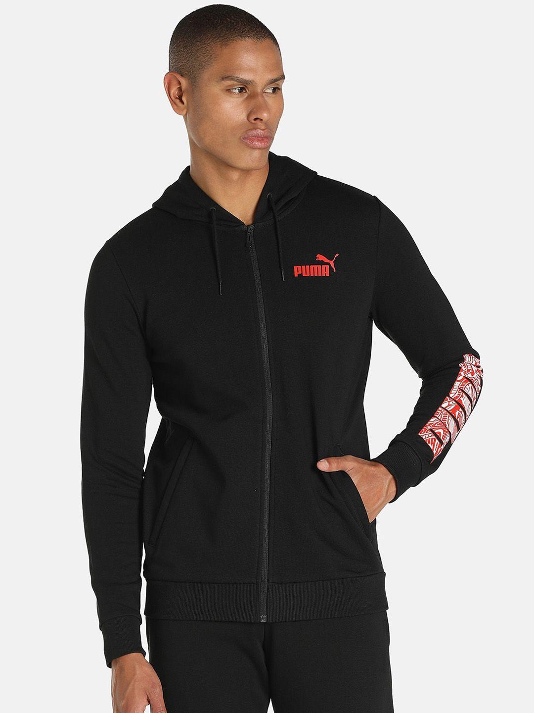 puma men black outdoor sporty jacket
