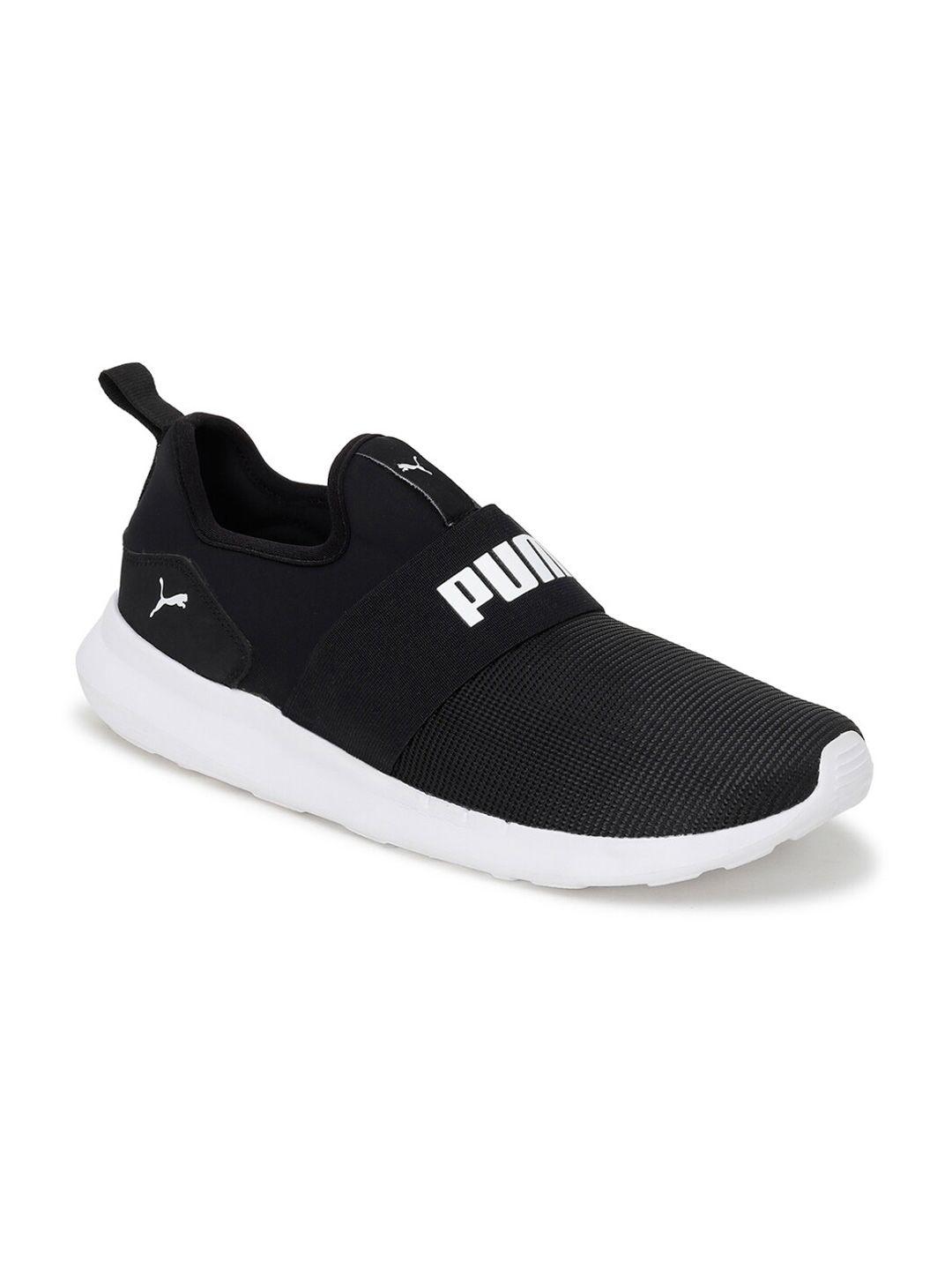 puma men black woven design slip-on sneakers