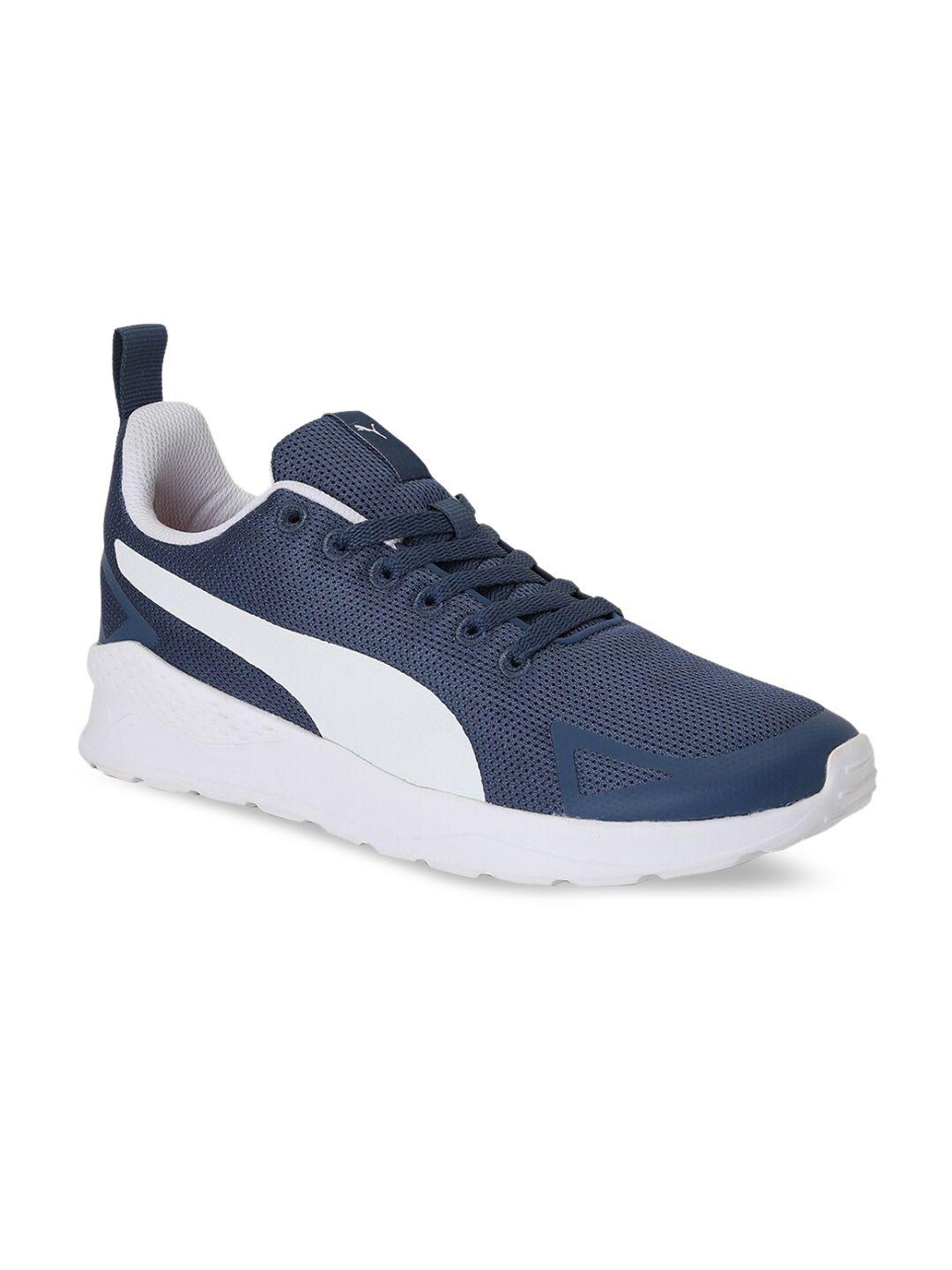 puma men blue & white colourblocked sneakers