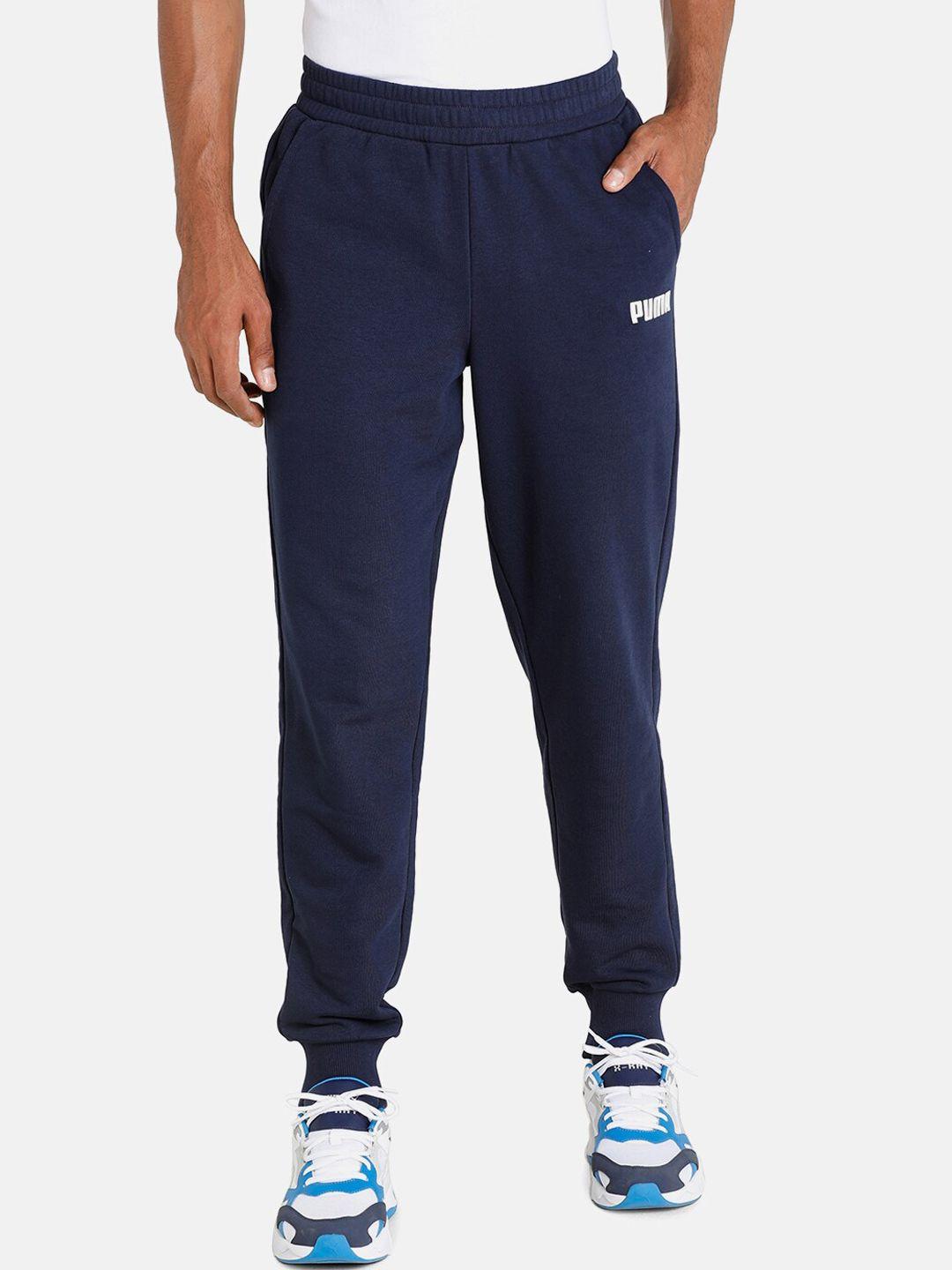 puma men blue brand logo printed track pants