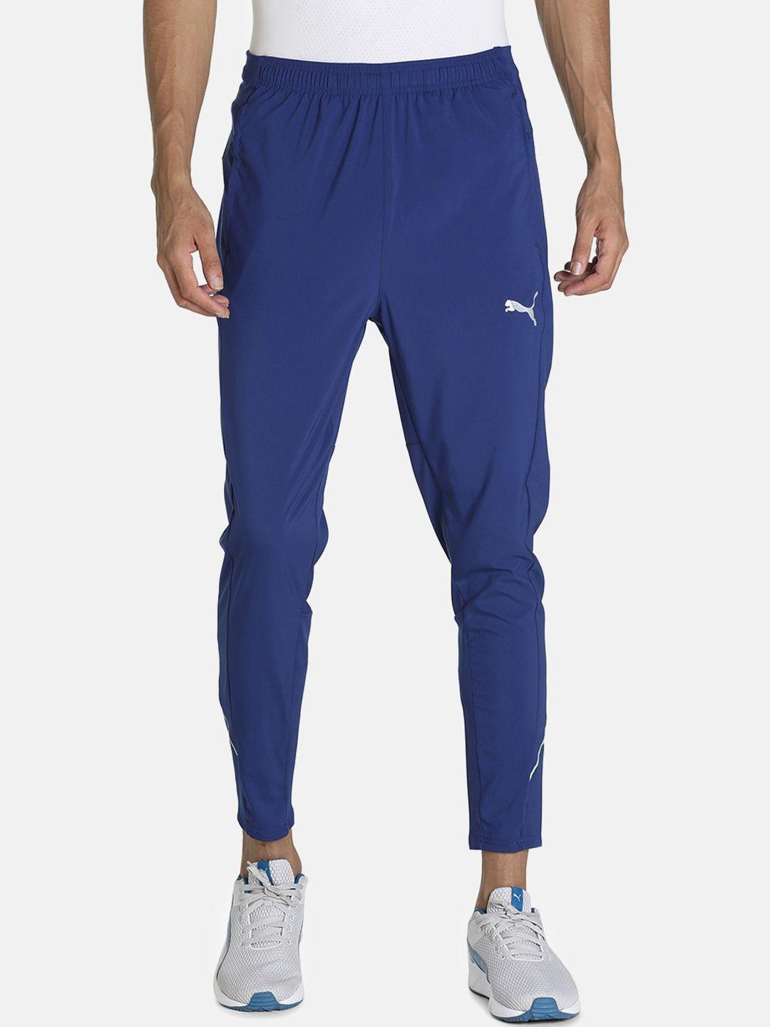 puma men blue solid track pants