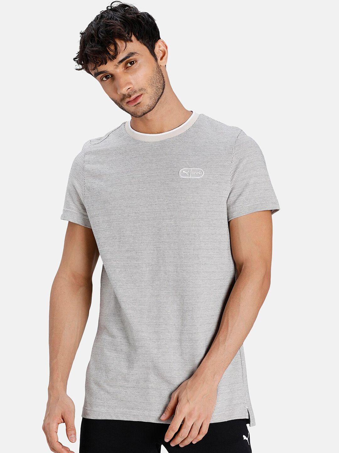 puma men grey solid t-shirt