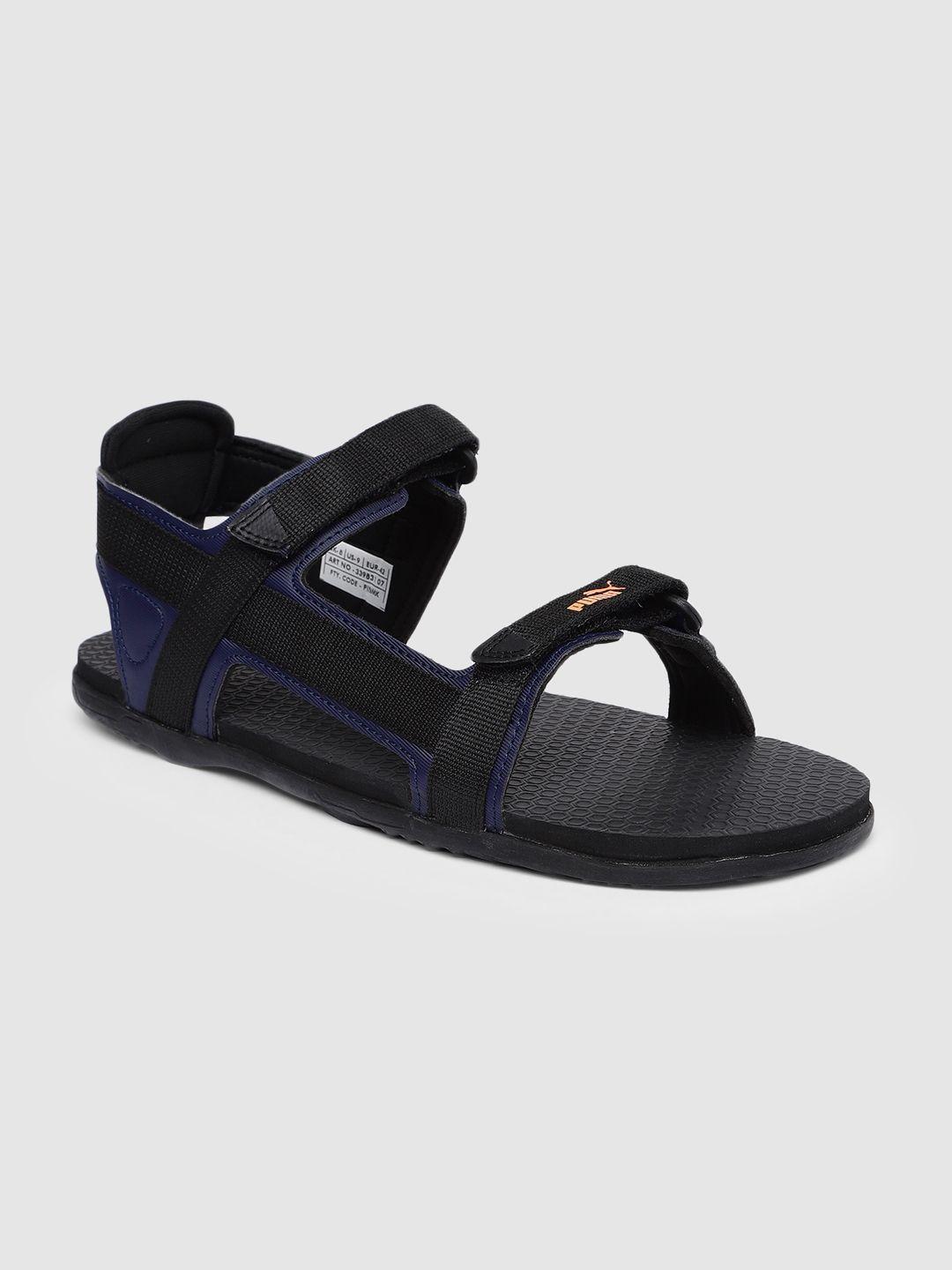 puma men navy blue black prego sports sandals