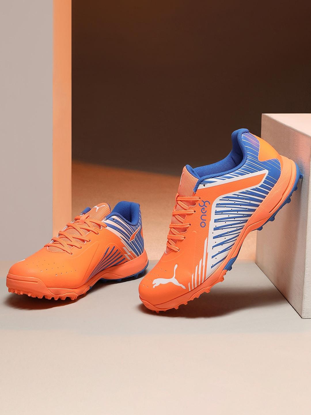 puma men orange 22 fh rubber vk cricket shoes