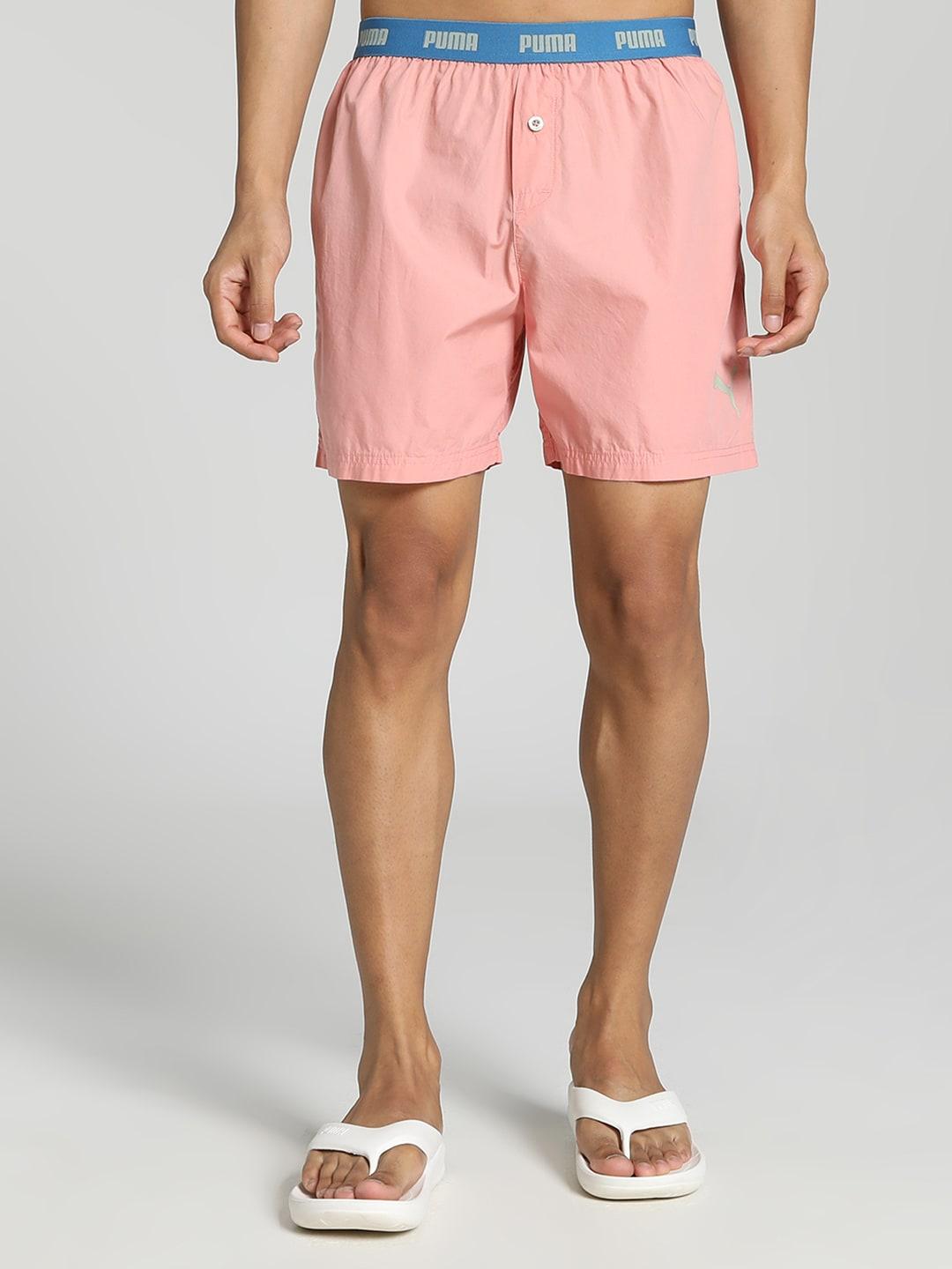 puma men pink solid basic woven boxers