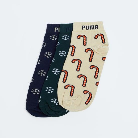 puma men printed ankle-length socks - pack of 3