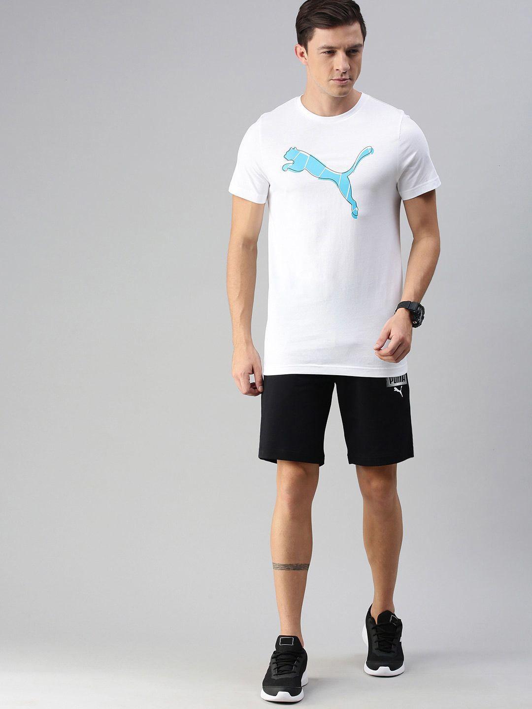 puma men slim fit brand logo graphic 19 printed t-shirt
