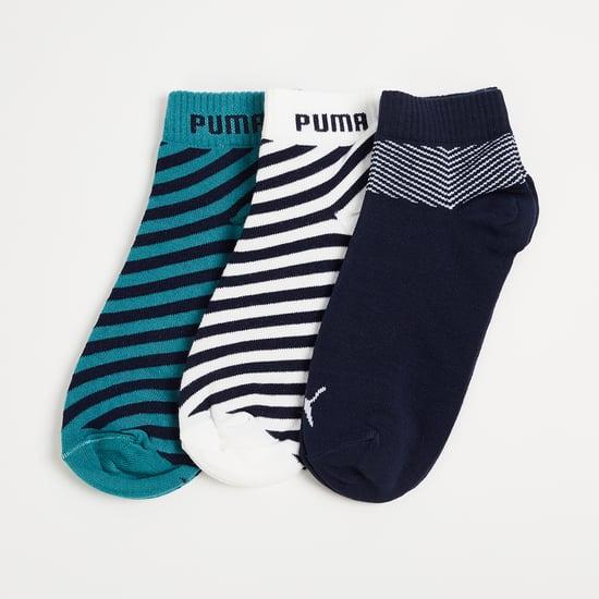 puma men striped ankle length socks - pack of 3