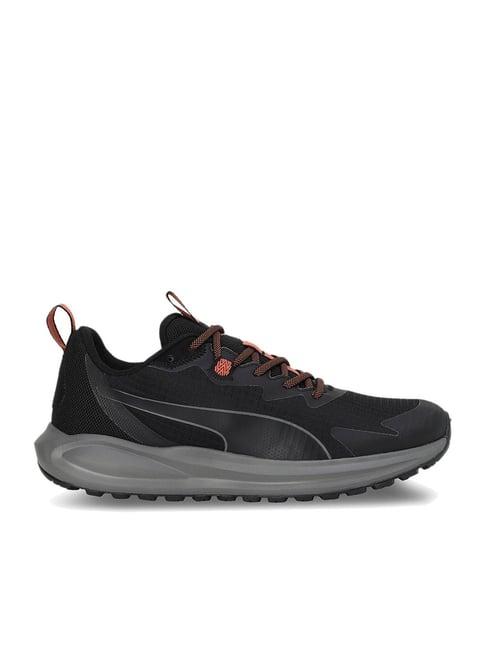 puma men's twitch runner trail black running shoes