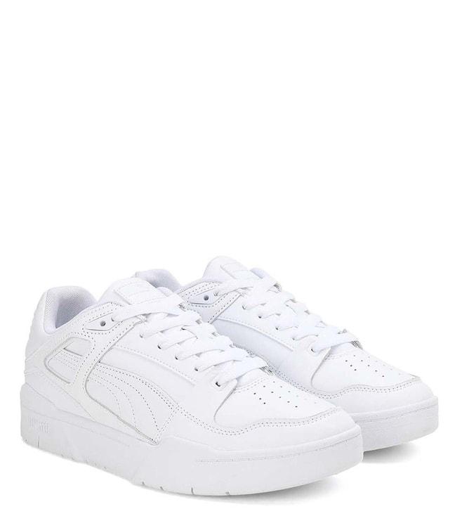 puma men's white & white sneakers