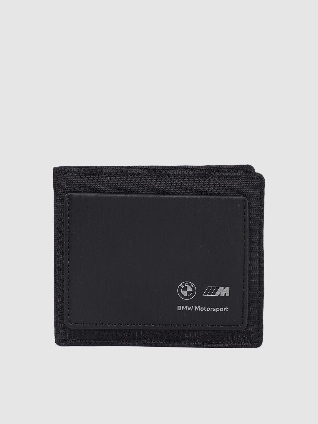 puma motorsport unisex black two fold wallet
