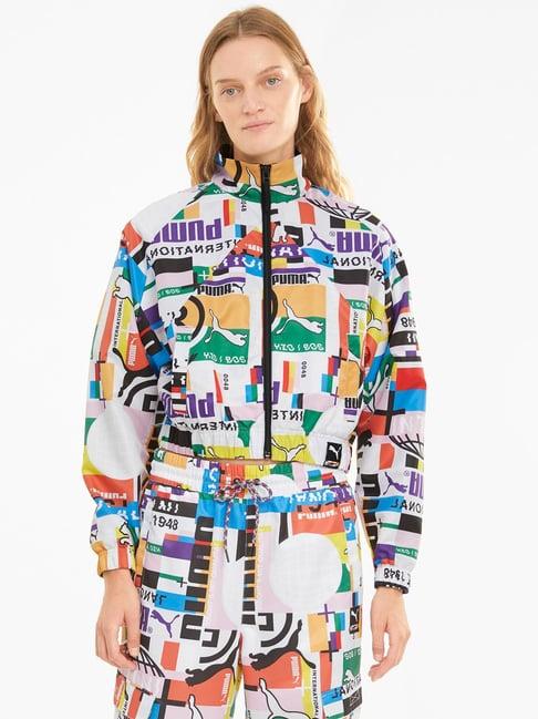 puma multicolored printed sports jacket