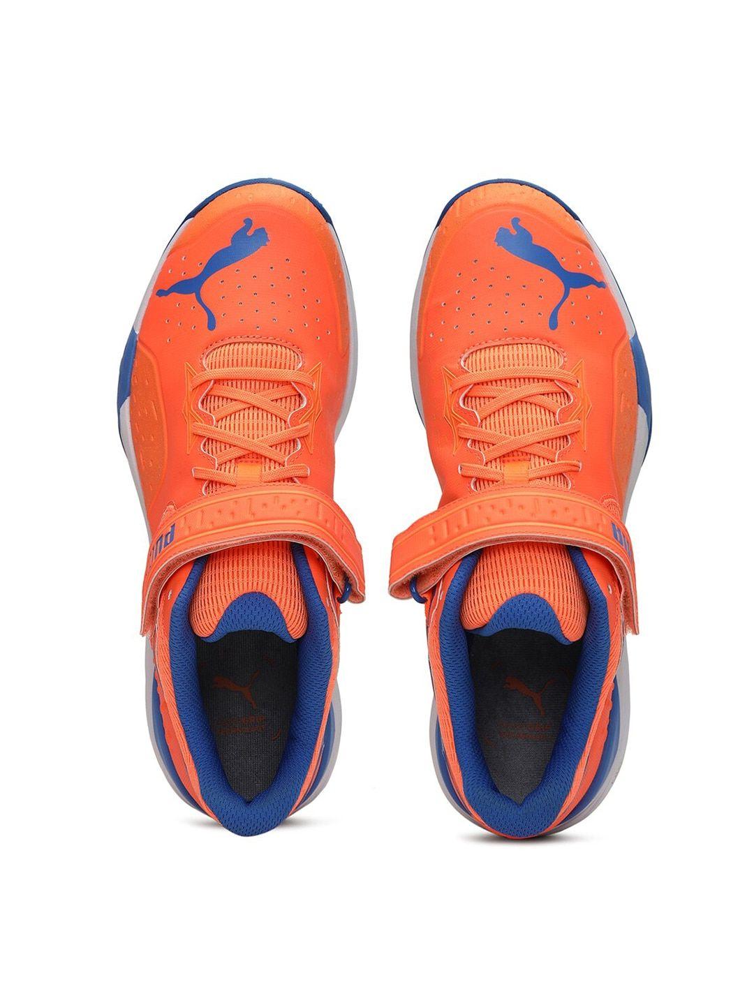 puma orange & blue bowling 22.1 cricket shoes