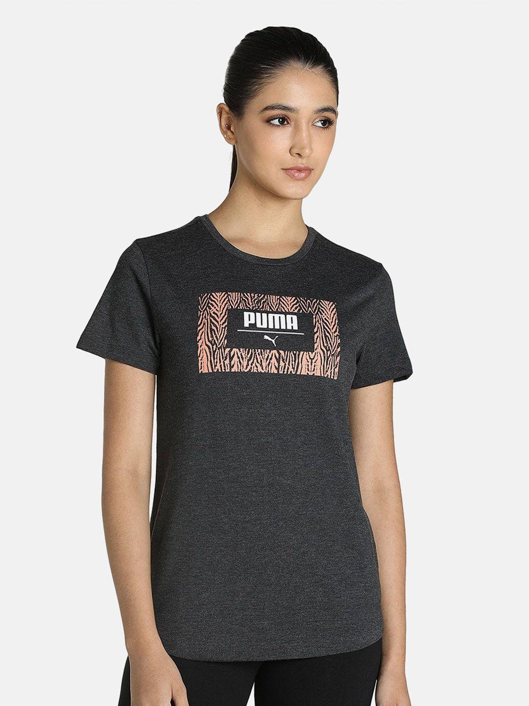 puma patterned regular fit graphic logo t-shirt