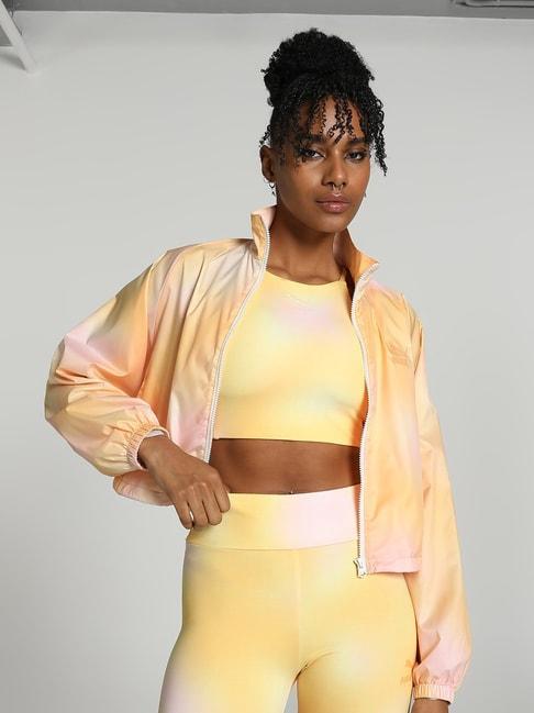 puma peach abstract print jacket