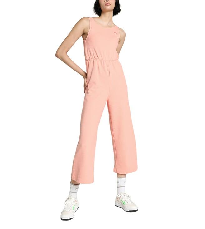 puma pink ess regular fit jumpsuit