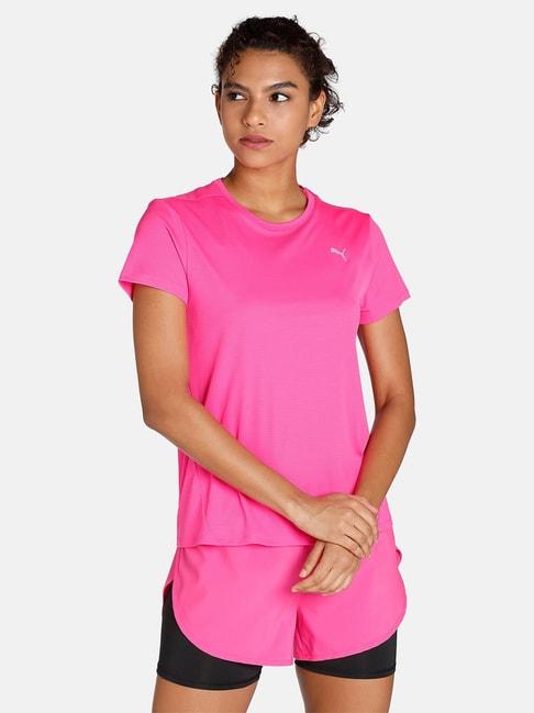 puma pink logo print t-shirt