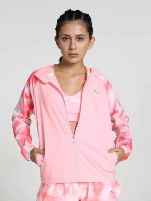 puma pink printed sports jacket