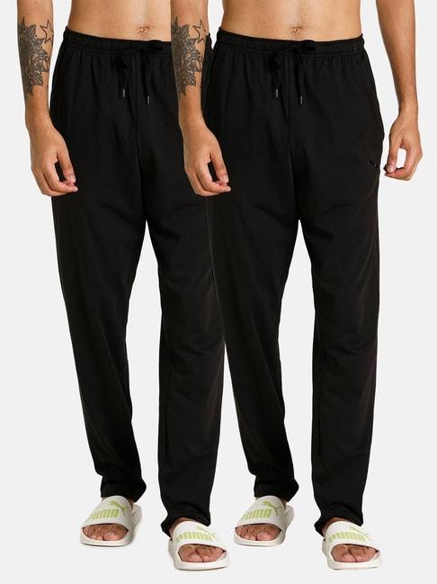 puma puma black & dark gray heather regular fit nightwear pyjamas