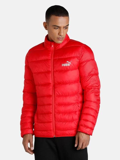 puma red full sleeves high neck jacket