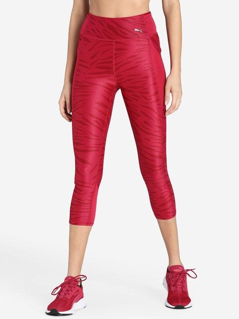 puma red polyester tights