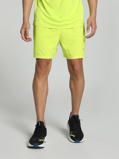 puma run velocity ultraweave 5" green regular fit sports shorts