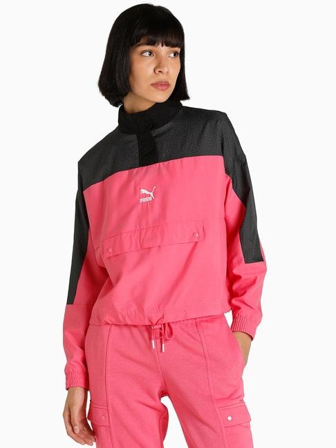 puma swxp pink color-block track jacket