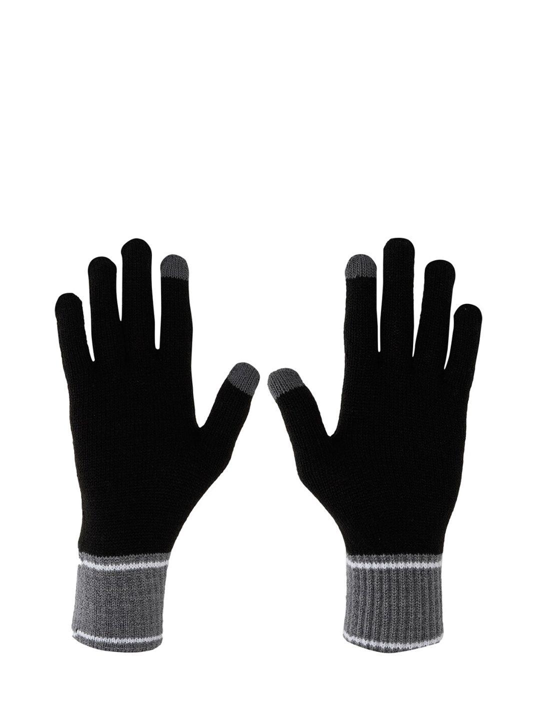 puma unisex black solid gloves