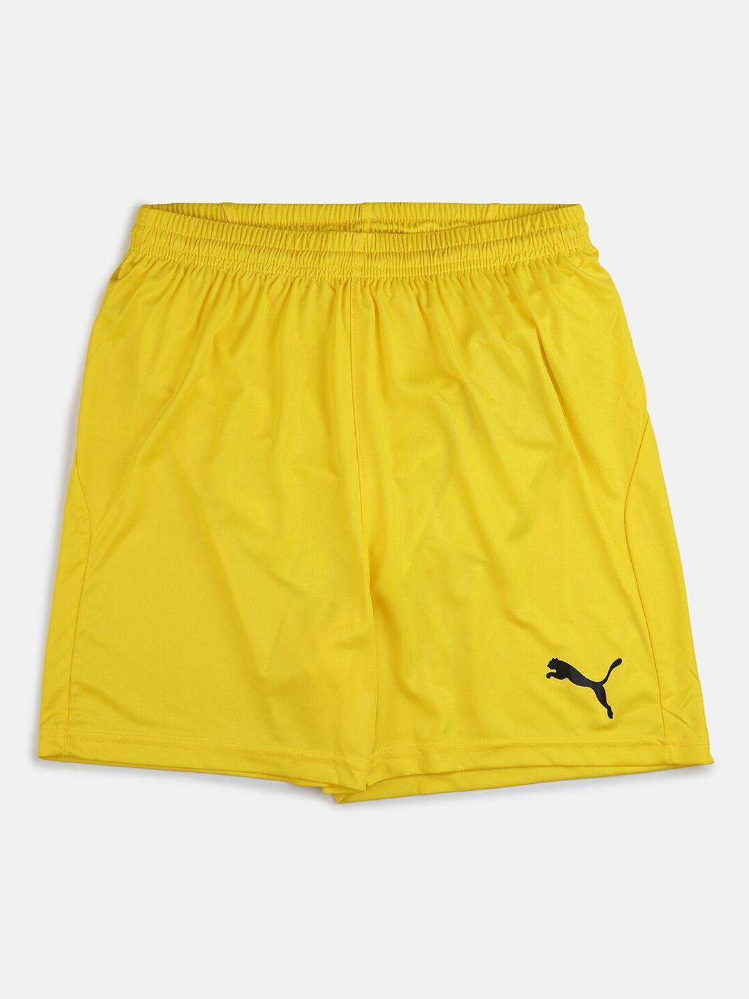 puma unisex kids yellow sports shorts