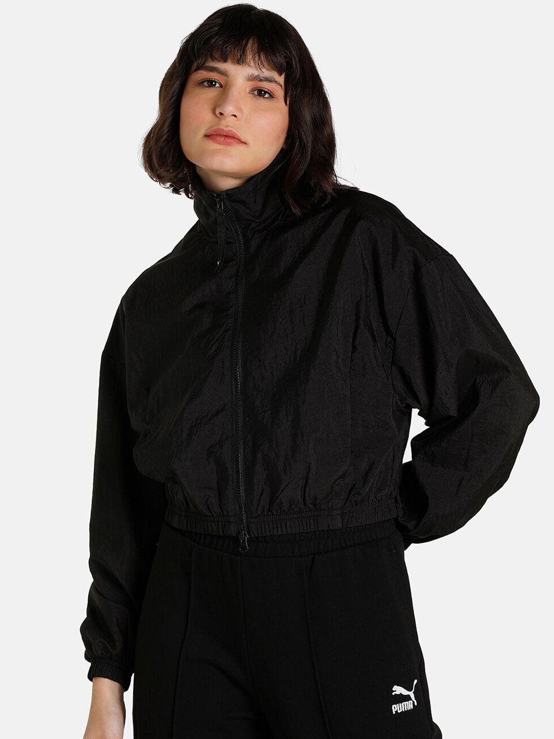 puma women black dare to woven crop tailored jacket