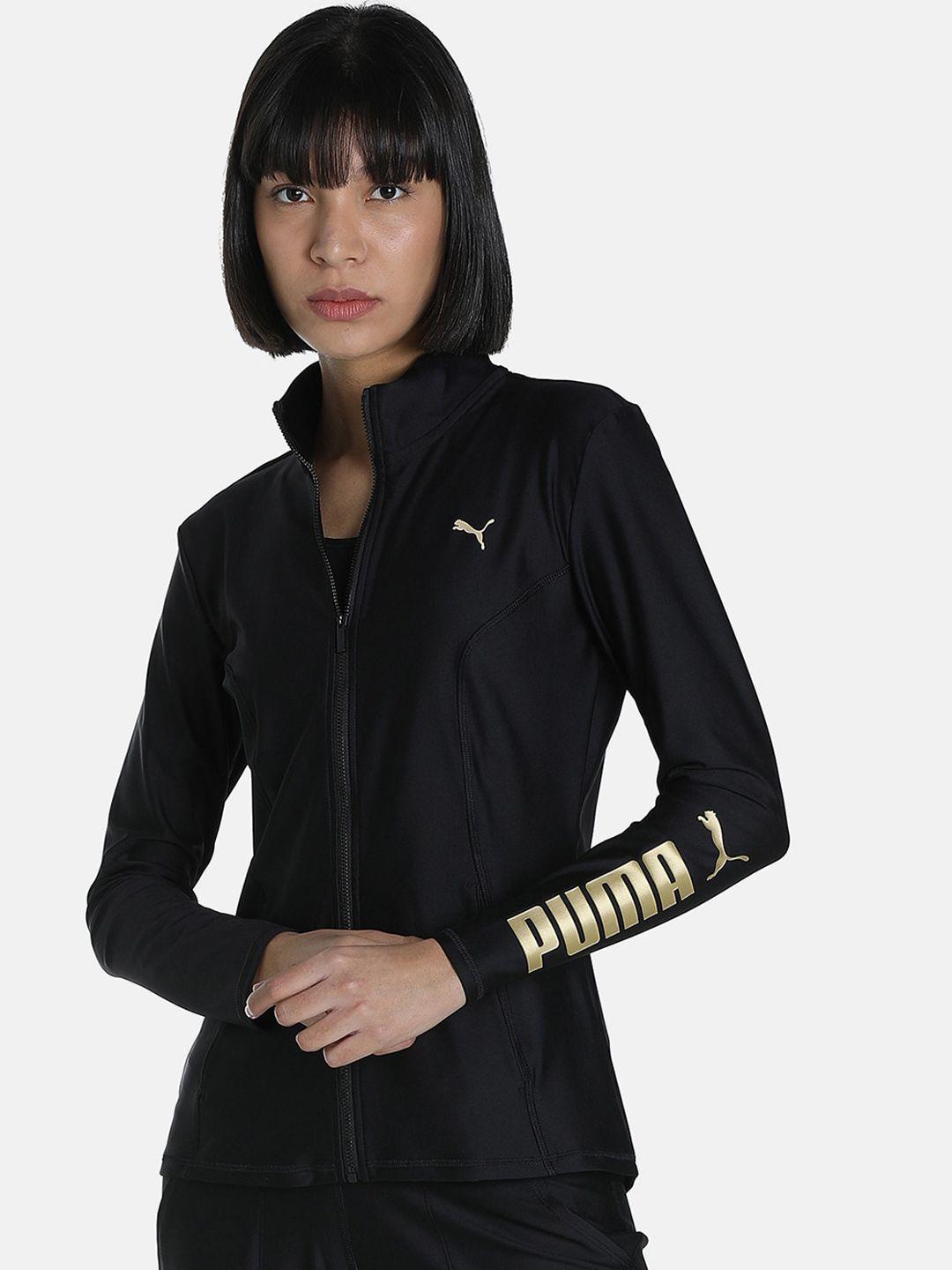 puma women black eversculpt fitted full zip training jacket