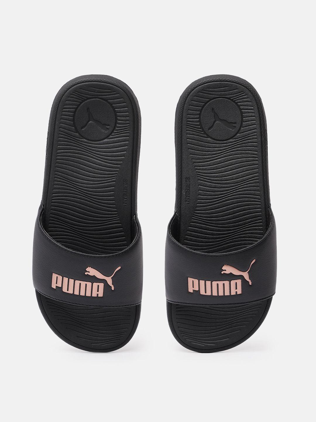 puma women brand logo printed sliders