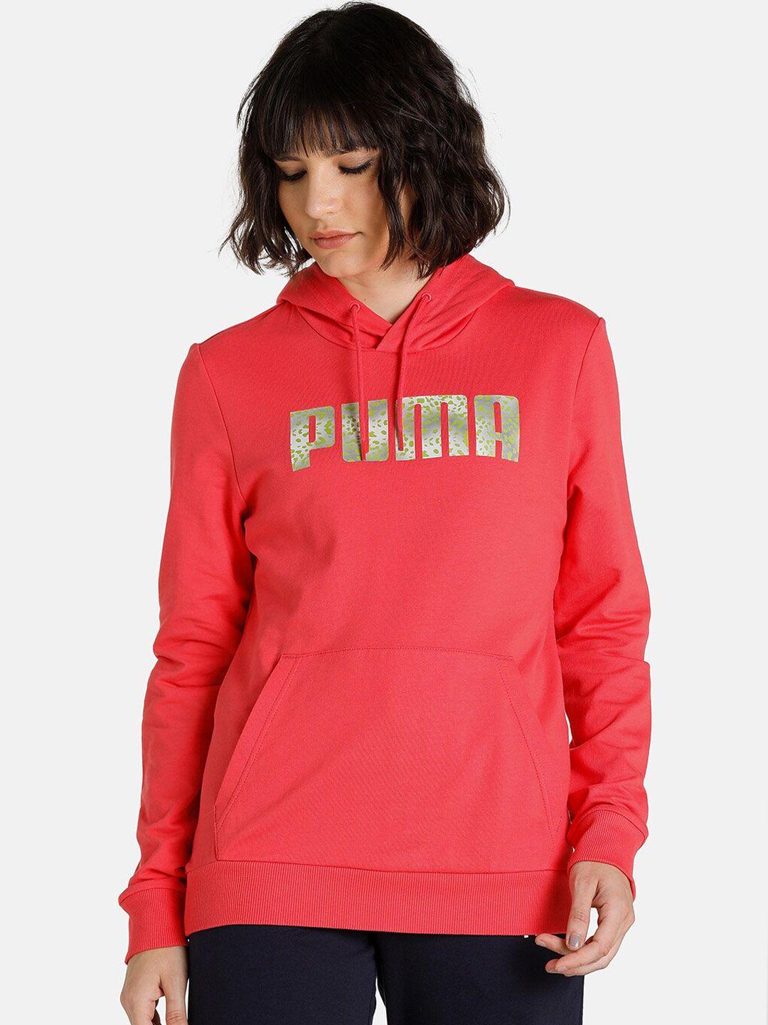 puma women pink printed puma graphic sweatshirt
