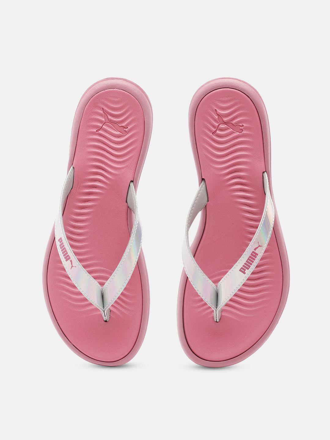 puma women pink silvia thong flip-flops