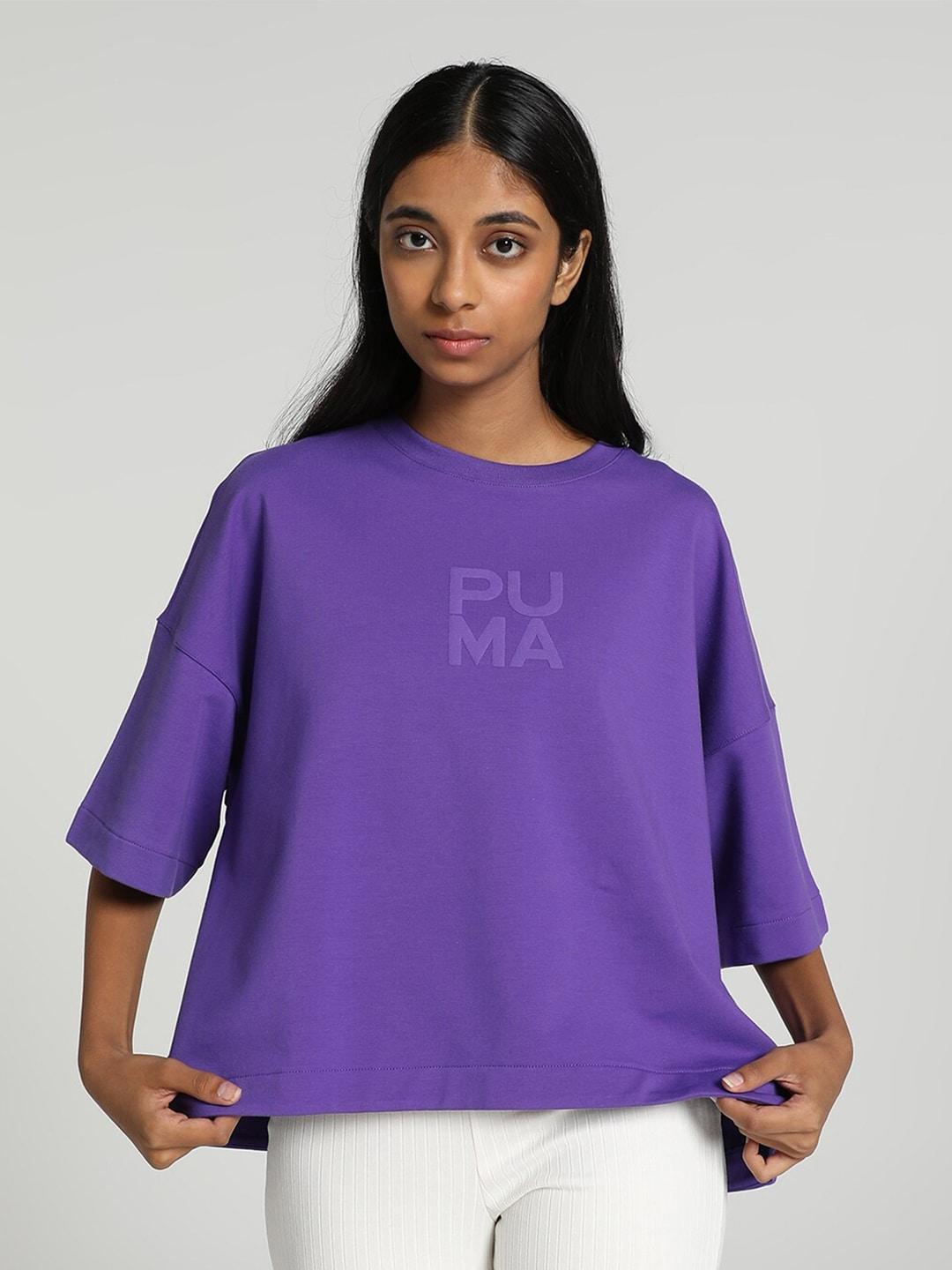 puma women relaxed-fit infuse cotton t-shirt