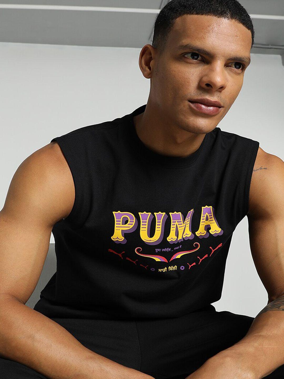 puma x harrdy sandhu men relaxed fit printed cotton tank t-shirt