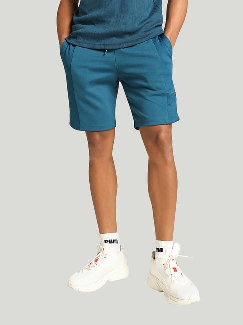 puma-x-one8-teal-blue-regular-fit-cotton-overlay-shorts