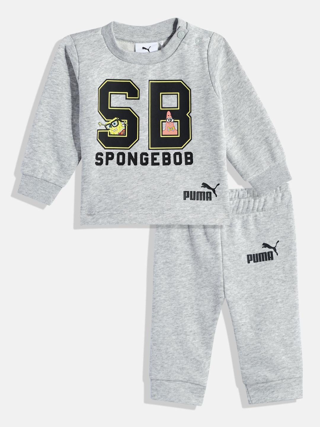 puma x spongebob kids printed t-shirt with joggers