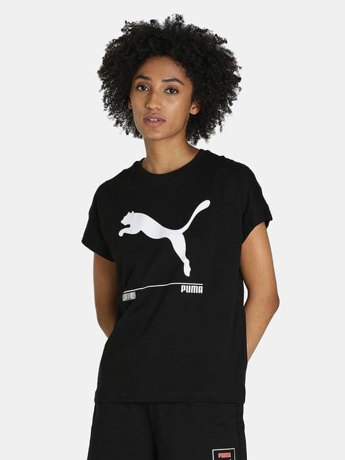puma  black printed t-shirt