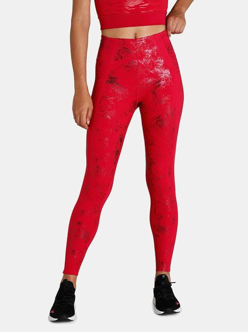 puma  red printed tights