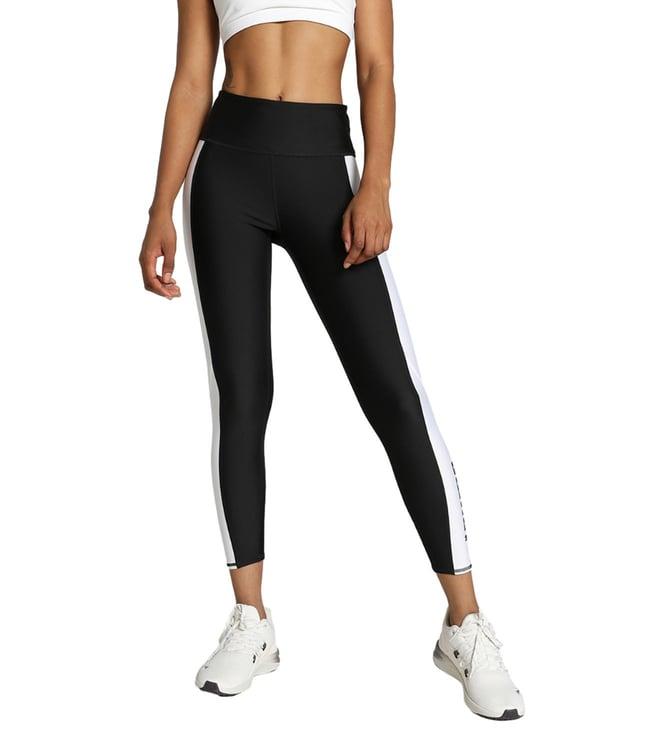 puma 0 black & white logo slim fit tights