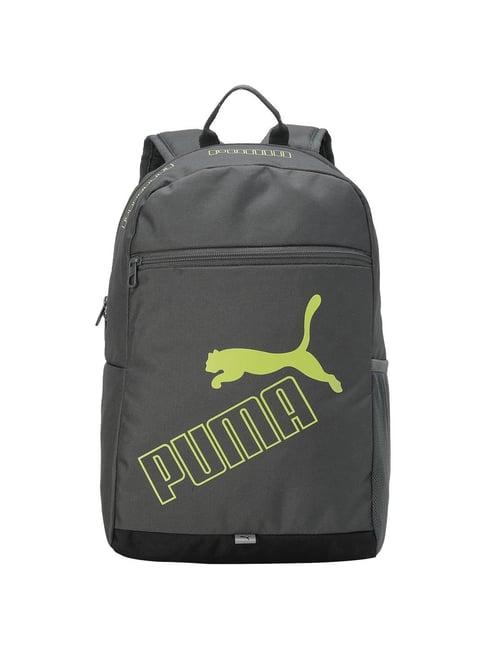 puma 26 ltrs mineral grey & lime sheen medium backpack