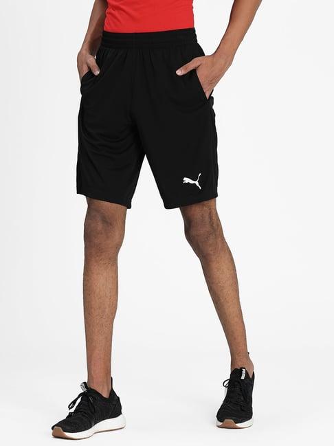 puma active interlock black regular fit sports shorts