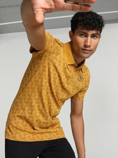 puma amber cotton slim fit printed polo t-shirt